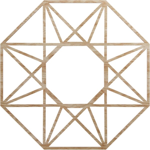 Ekena Millwork Guardian Wood Fretwork Pierced Ceiling Medallion, Red Oak, 34"OD x 13 1/4"ID x 3/8"T CMWP34X34X0375GDRO - main